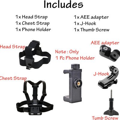 Chest mount for phone and head belt clip for POV/VLOG shooting,