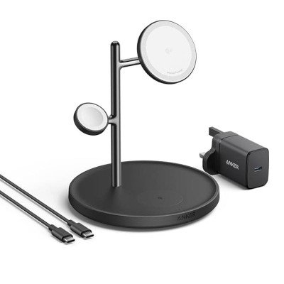 Anker MagGo Wireless Charging Station 3-in-1 Qi2 15W Black