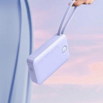 ANKER 335 POWER BANK 20K MAH 22.5W DAHİLİ USB-C KABLOLU MOR