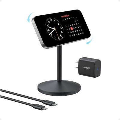 Anker MAGgo Wireless charger Single stand 15W Qi2 black