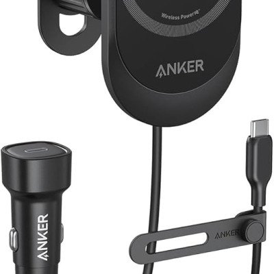 Anker MagSafe car charger 15w Qi2 with 360 phone holder