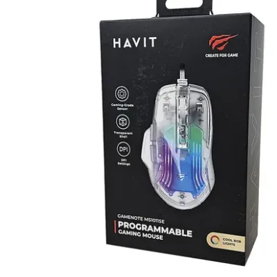 HAVIT MS101SE GAMING MOUSE TRANSPARENT WHITE