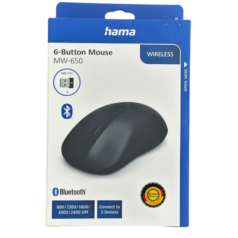 ماوس هاما MW-650 متعدد الأجهزة بستة أزرار (182617)