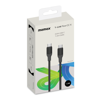 MOMAX 1-LINK FLOW 60W USB-C TO USB-C CABLE 1.2M