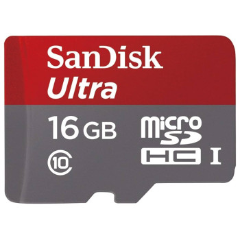 بطاقة SanDisk Ultra microSDXC UHS-1 مع محول سعة 16 جيجابايت بطاقة SanDisk Ultra microSDXC UHS-1 مع محول سعة 16 جيجابايت
