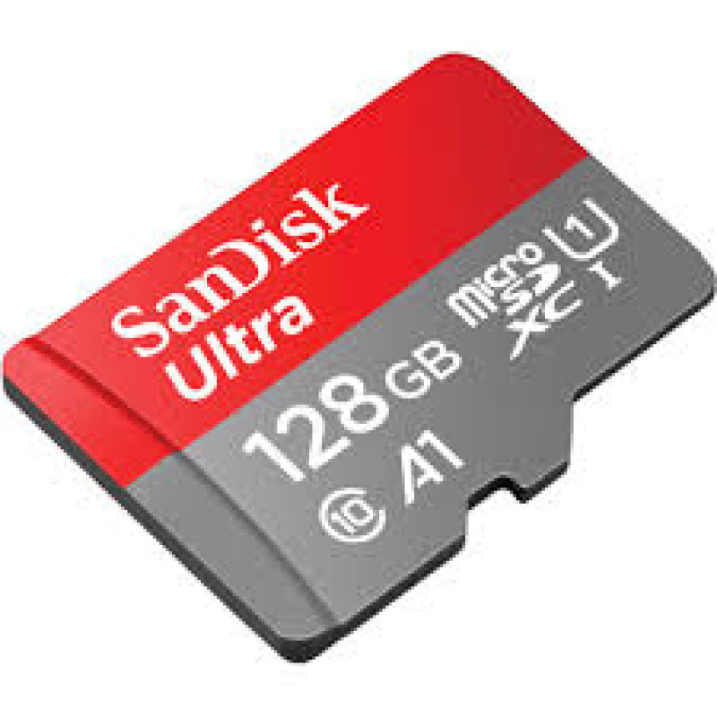 بطاقة SanDisk Ultra microSDXC UHS-1 مع محول سعة 128 جيجابايت