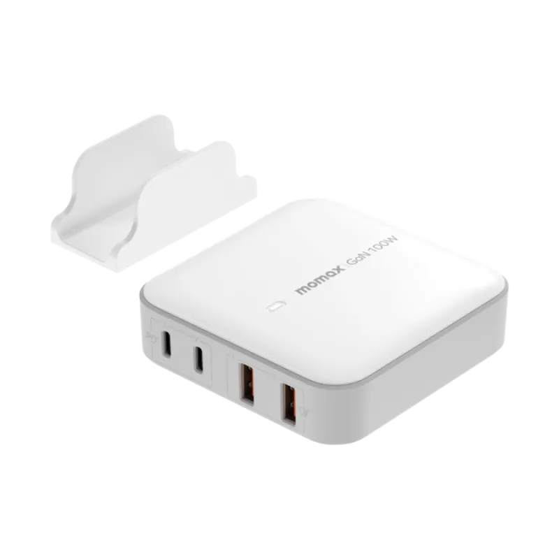 Momax 100W Dual USB-C & Dual USB Port Desktop Charger