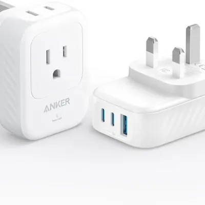 Anker Travel Adapter 5-in-1 2AC2C1A Ports 15W UK White - شاحن عالمي لل – Point بوينت Anker Travel Adapter 5-in-1 2AC2C1A Ports 15W UK White - شاحن عالمي لل – Point بوينت