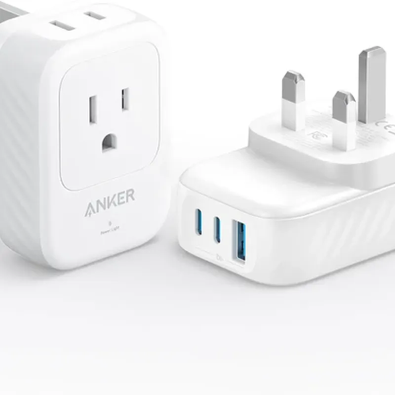 Anker Travel Adapter 5-in-1 2AC2C1A Ports 15W UK White - شاحن عالمي لل – Point بوينت