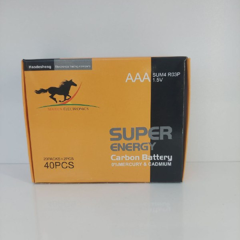 AAA carbon batteries from the "SUPER ENERGY" brand,