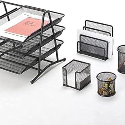5-Piece Metal Mesh Desk Set 5-Piece Metal Mesh Desk Set