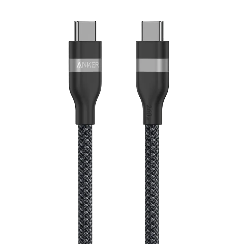 Anker USB-C - USB-C Kablosu (3 ft / 6 ft, 240W, Geri Dönüştürülmüş Örgülü)