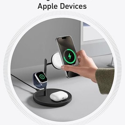 Anker MagGo Wireless Charging Station 3-in-1 Qi2 15W Black