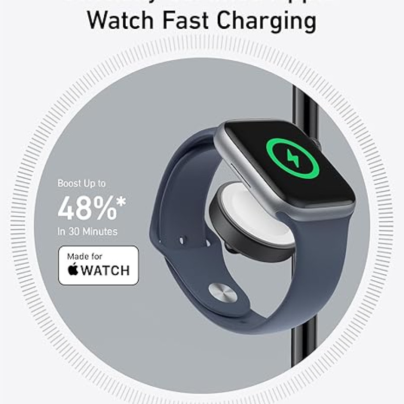 iPhone için 3'ü 1 arada kablosuz şarj istasyonu 25 watt (siyah) iPhone için 3'ü 1 arada kablosuz şarj istasyonu