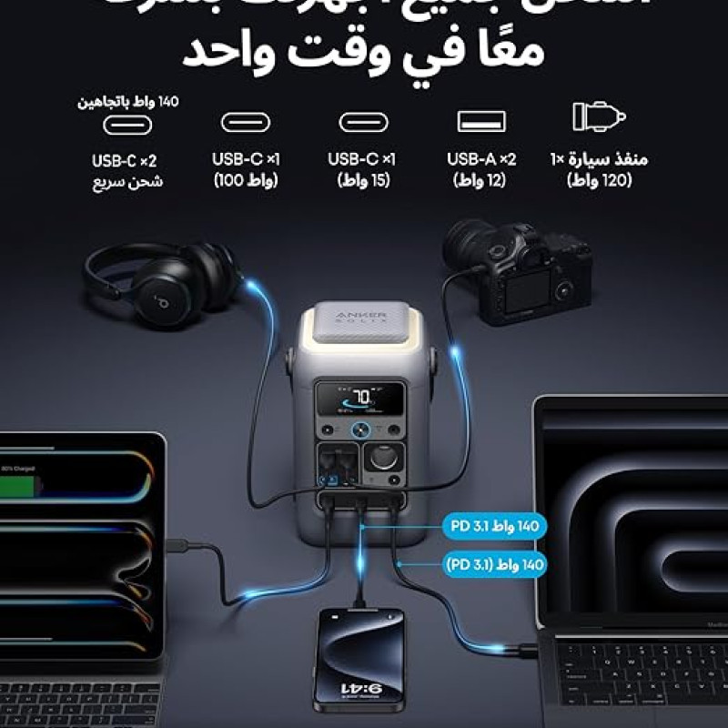 Anker SOLIX C300 DC Portable Power Station 300W|288Wh 7-