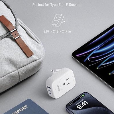 Anker Travel Adapter 5-in-1 2AC2C1A Ports 15W UK White - شاحن عالمي لل – Point بوينت Anker Travel Adapter 5-in-1 2AC2C1A Ports 15W UK White - شاحن عالمي لل – Point بوينت