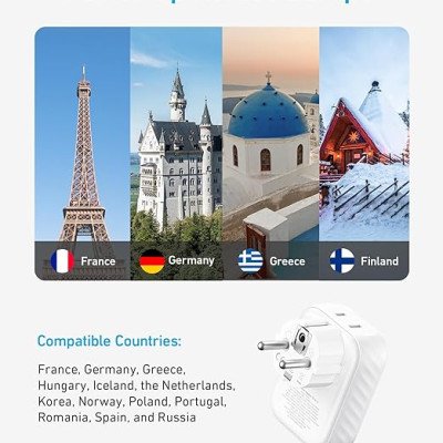 Anker Travel Adapter 5-in-1 2AC2C1A Ports 15W UK White - شاحن عالمي لل – Point بوينت Anker Travel Adapter 5-in-1 2AC2C1A Ports 15W UK White - شاحن عالمي لل – Point بوينت