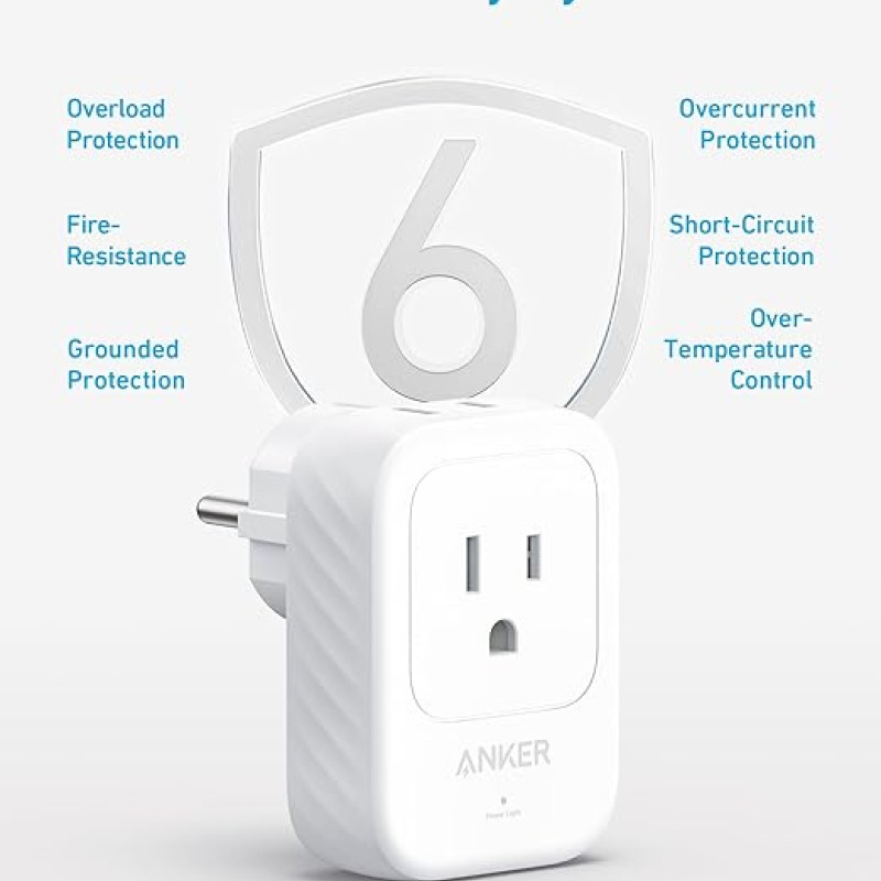 Anker Travel Adapter 5-in-1 2AC2C1A Ports 15W UK White - شاحن عالمي لل – Point بوينت
