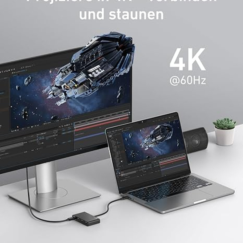 Anker USB-C Display Hub 4-in-1 4K Display, 10Gbps, 100W PD-IN Anker USB-C Display Hub 4-in-1 4K Display, 10Gbps, 100W PD-IN