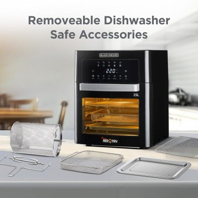 Black+Decker 15L Digital Air Fryer Oven AOF150-B5 Black