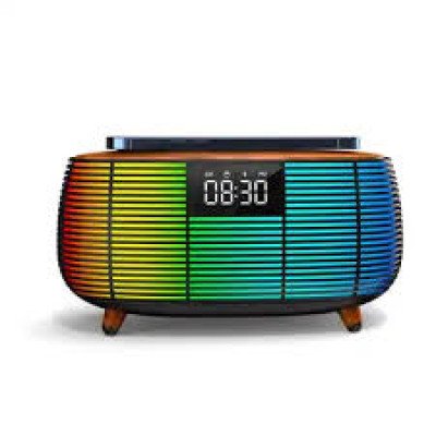 Clock Display Loud Sound RGB Lighting BT AUX DC Speakers