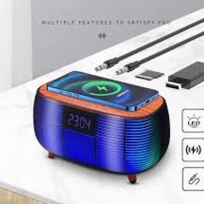 Clock Display Loud Sound RGB Lighting BT AUX DC Speakers