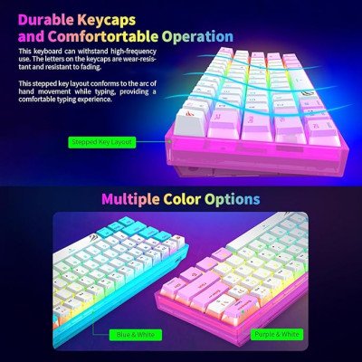 Havit KB903L Gaming keyboard 61 key Transparent white Havit KB903L Gaming keyboard 61 key Transparent white