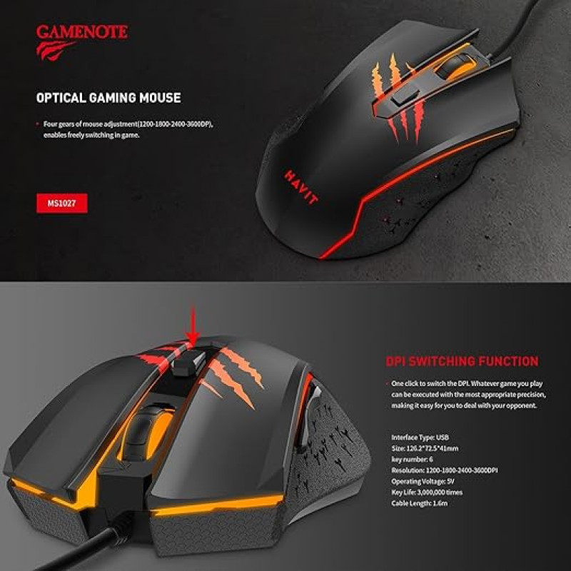 Havit MS1027 Gaming Mouse Black