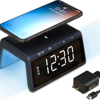 Havit W320 Wireless charger with marble clock