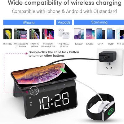 Havit W320 Wireless charger with marble clock