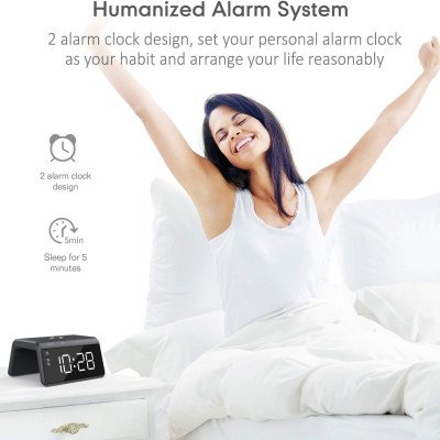 Havit W320 Wireless charger with marble clock