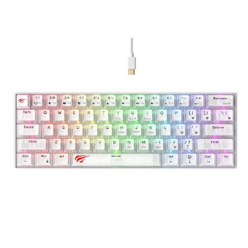Havit KB903L Gaming keyboard 61 key Transparent white
